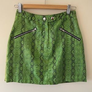 I am Gaia snake skin mini skirt